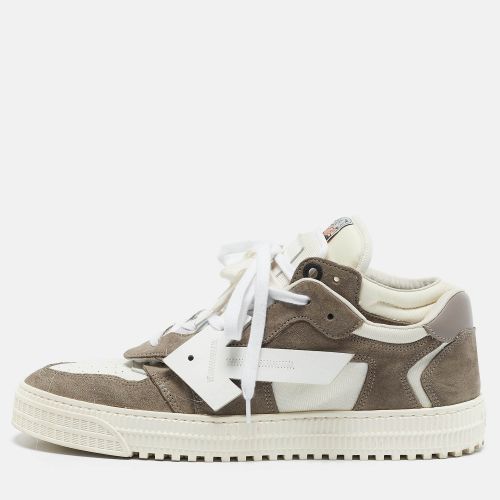 Off-White White/Grey Leather and Suede Out of Office Low Top Sneakers Size 45 - Off-White - Modalova