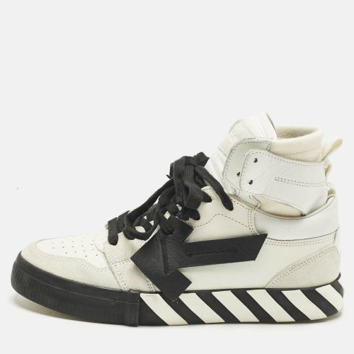 Off-White White/Black Canvas and Suede Vulcanized High Top Sneakers Size 41 - Off-White - Modalova