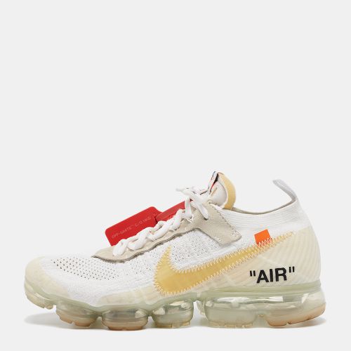 Off-White x Nike White Knit Fabric Air Vapormax Lace Up Sneakers Size 44.5 - Off-White x Nike - Modalova