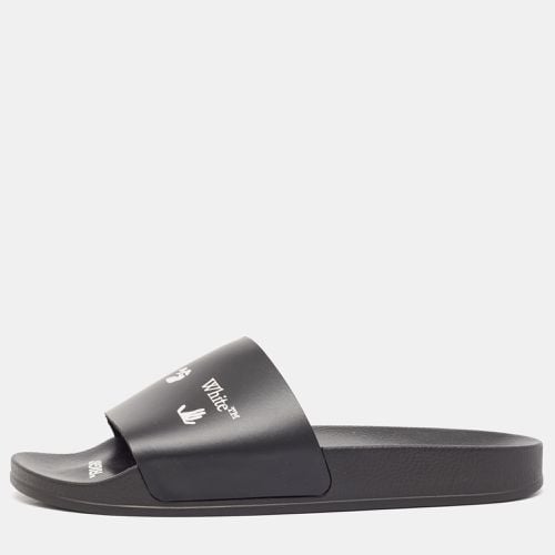 Off-White Black Rubber Logo Pool Slides Size 41 - Off-White - Modalova