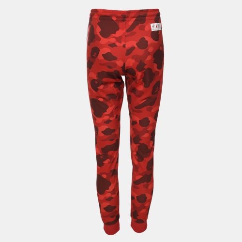 X Adidas Camouflage Print Polyester Drawstring Joggers S - A Bathing Ape - Modalova