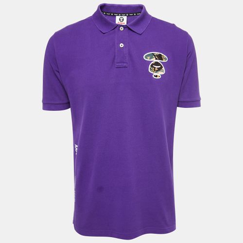 A Bathing Ape Purple Logo Embroidered Cotton Pique Polo T-shirt XL - A Bathing Ape - Modalova