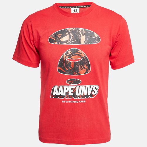 A Bathing Ape Red Digital Printed Cotton Knit Crew Neck T-Shirt S - A Bathing Ape - Modalova