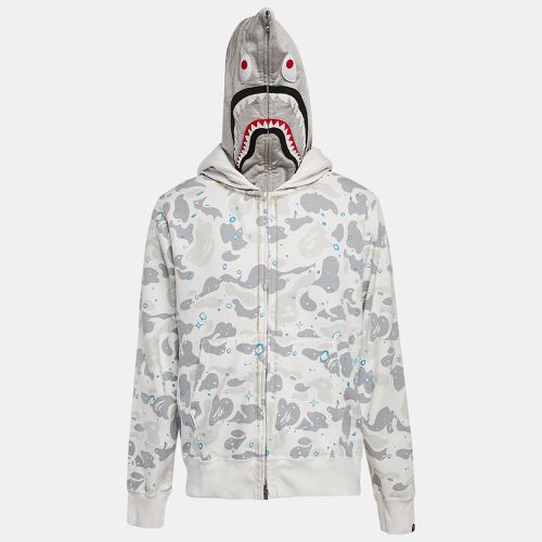 A Bathing Ape White Camo Print Cotton Zip-Up Hoodie L - A Bathing Ape - Modalova