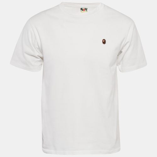 A Bathing Ape White Ape Head Applique Cotton Jersey T-Shirt M - A Bathing Ape - Modalova