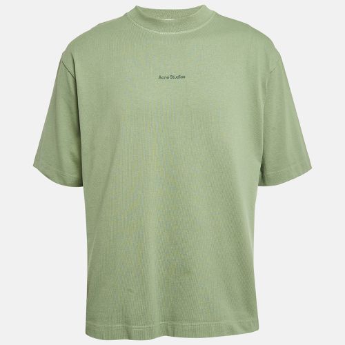 Acne Studios Green Logo Print Cotton Knit Oversized T-Shirt M - Acne Studios - Modalova