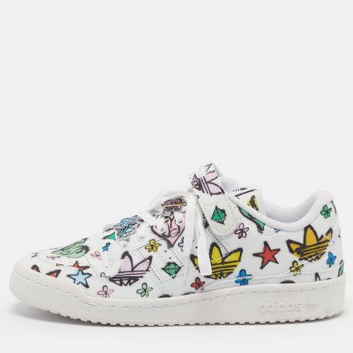 X Jeremy Scott Forum 84 Size 44 Graffiti Leather Low Top Sneakers - Adidas - Modalova