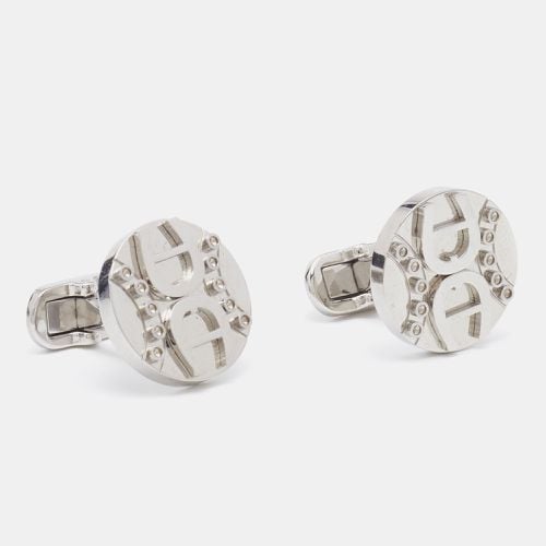 Aigner Silver Tone Round Logo Cufflinks - Aigner - Modalova