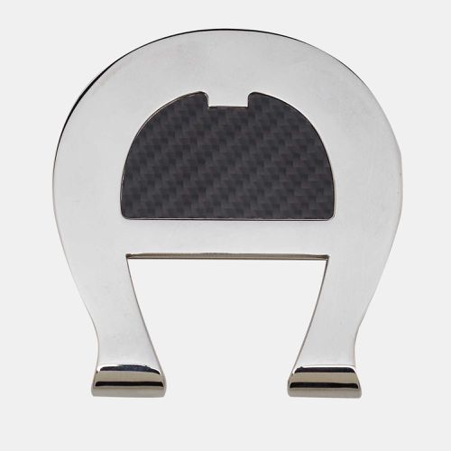 Aigner Silver Tone & Black Composite Logo Money Clip - Aigner - Modalova