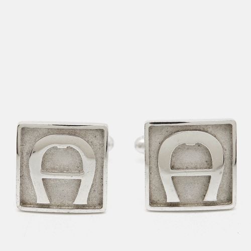 Aigner Logo Silver Tone Cufflinks - Aigner - Modalova