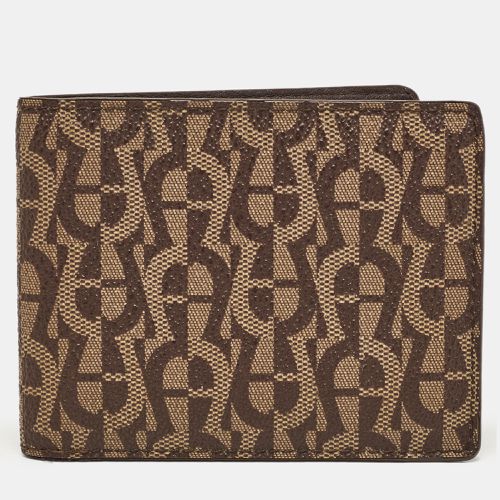 Beige Signature Coated Canvas Bifold Wallet - Aigner - Modalova