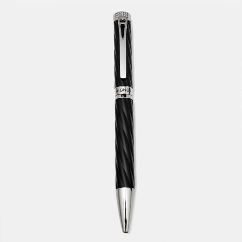 Aigner Black Textured Composite Silver Tone Ballpoint Pen - Aigner - Modalova