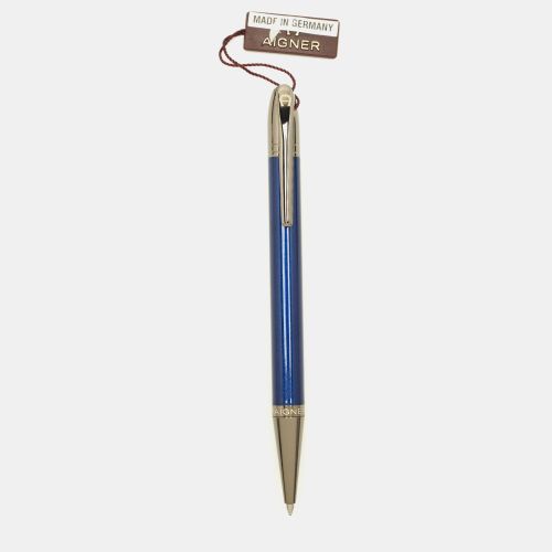 Aigner Blue Lacquer Gunmetal Tone Ballpoint Pen - Aigner - Modalova