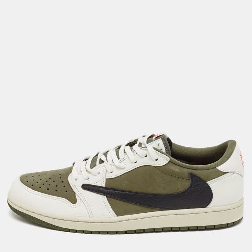 Air Jordans Green/White Suede and Leather Jordan 1 Retro Low OG SP Travis Scott Medium Olive Sneakers Size 45.5 - Air Jordans - Modalova