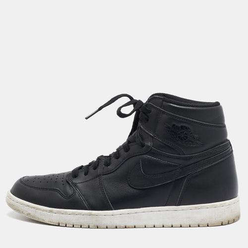 Air Jordan x Nike Black Leather Air Jordan 1 Retro High Sneakers Size 45.5 - Air Jordans - Modalova