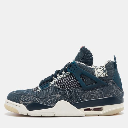 Air Jordans Blue/White Canvas Jordan 4 Retro SE Sashiko Sneakers Size 42.5 - Air Jordans - Modalova