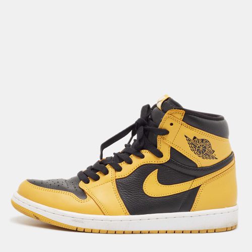 Air Jordans Yellow/Black Leather Air Jordan 1 High Top Sneakers Size 43 - Air Jordans - Modalova