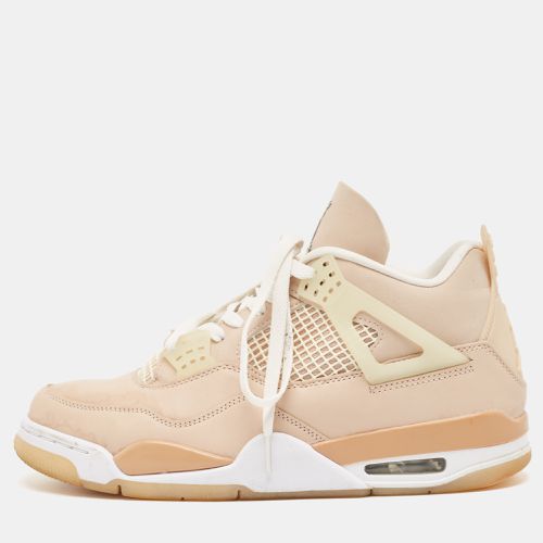 Air Jordans Beige Nubuck Leather Jordan 4 Lace Up Sneakers Size 43 - Air Jordans - Modalova