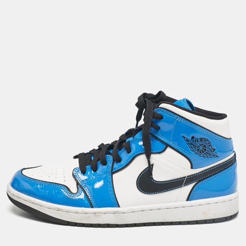 Air Jordans Multicolor Patent and Leather Jordan 1 Mid Signal Blue Sneakers Size 43 - Air Jordans - Modalova