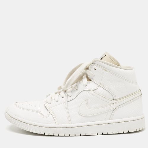 Air Jordans White Snakeskin Embossed Leather Jordan 1 Mid Sneakers Size 42 - Air Jordans - Modalova