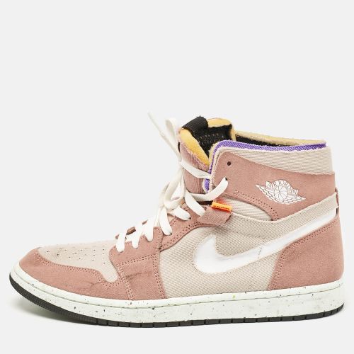 Air Jordans Beige/White Leather and Canvas Jordan 1 Mid Tan Gum Sneakers Size 45.5 - Air Jordans - Modalova