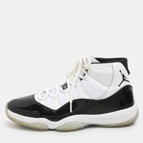 Air Jordan White/Black Patent And Canvas Jordan-11-Retro High Top Sneakers Size 44.5 - Air Jordans - Modalova