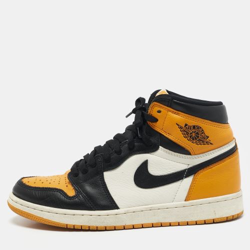 Air Jordans Yellow/Black Leather Air Jordan 1 High Top Sneakers Size 42 - Air Jordans - Modalova