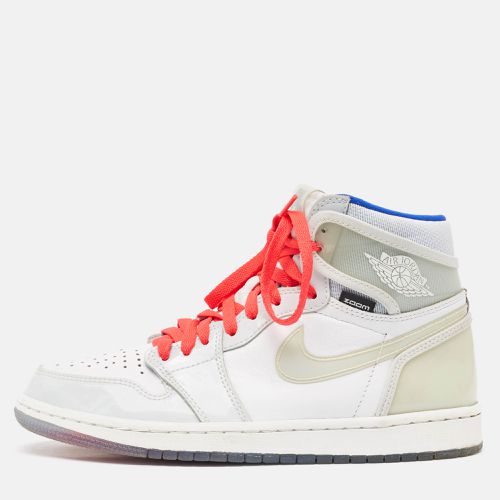 Air Jordans White Leather Jordan 1 Retro High Zoom White Racer Blue Sneakers Size 41 - Air Jordans - Modalova