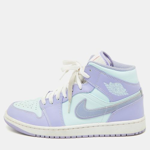 Air Jordans Purple/Green Leather Air Jordan 1 Mid Sneakers Size 43 - Air Jordans - Modalova