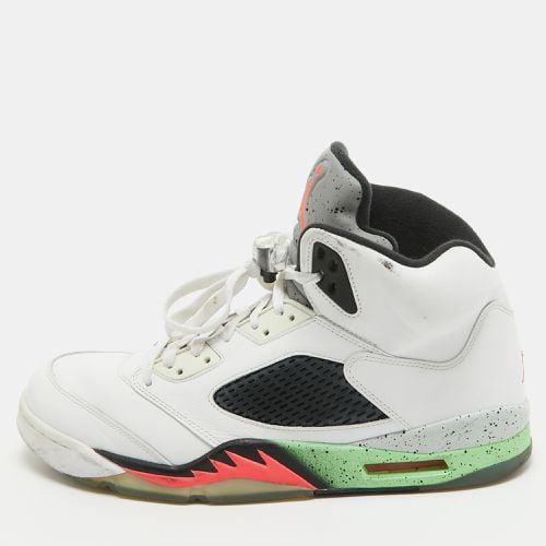 Air Jordan White Leather Jordan 5 Retro Poison Green Sneakers Size 47.5 - Air Jordans - Modalova