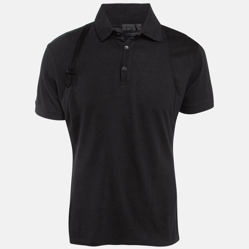 Alexander McQueen Black Cotton Pique Harness Detail Polo T-Shirt L - Alexander McQueen - Modalova