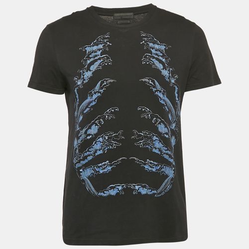 Alexander McQueen Black Ribcage Wave Print Cotton T-Shirt M - Alexander McQueen - Modalova