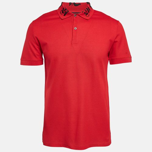 Alexander McQueen Red Logo Collar Pique Cotton Polo T-Shirt M - Alexander McQueen - Modalova