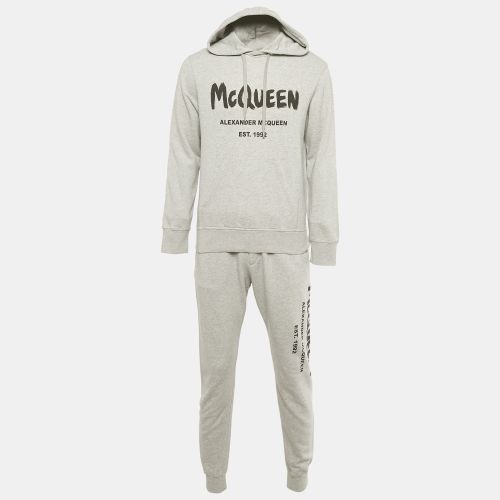 Alexander McQueen Grey Graffiti Logo Print Cotton Joggers Set M - Alexander McQueen - Modalova