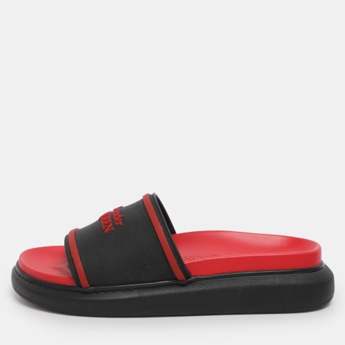 Alexander McQueen Black/Red Rubber Hybrid Slide Sandals Size 39 - Alexander McQueen - Modalova