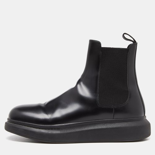 Alexander Mcqueen Black Leather Ankle Boots Size 45 - Alexander McQueen - Modalova