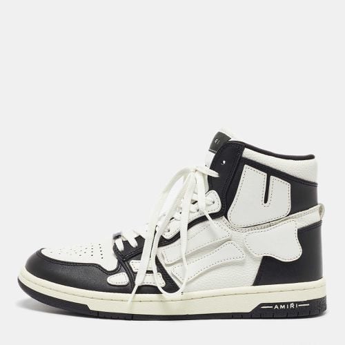 Amiri White/Black Leather Skel High Top Sneakers Size 43 - Amiri - Modalova