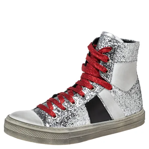 Amiri Multicolor Glitter And Leather High Top Sneakers Size 40 - Amiri - Modalova