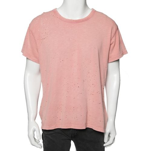 Amiri Pink Cotton Washed Shotgun Crew Neck Short Sleeve T-Shirt S - Amiri - Modalova