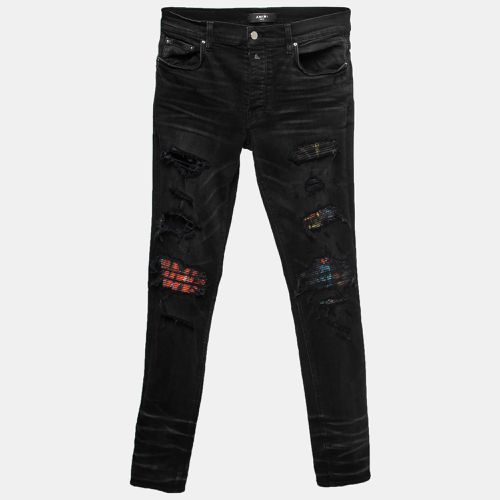 Amiri Black Distressed Denim Panelled Skinny Jeans M Waist 32" - Amiri - Modalova