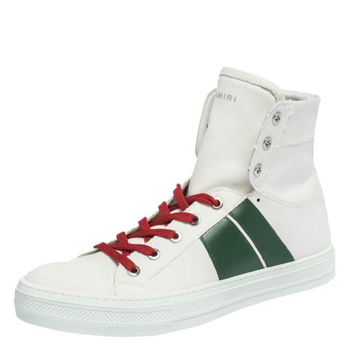 Amiri White/Green Canvas and Leather Sunset High Top Sneakers Size 42 - Amiri - Modalova