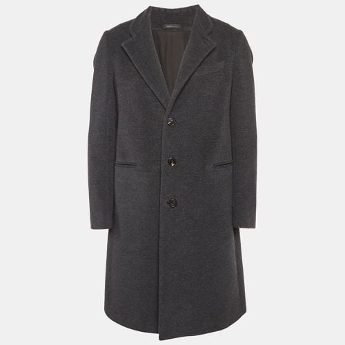 Armani Collezioni Grey Felt Wool Mid-Length Coat M - Armani Collezioni - Modalova