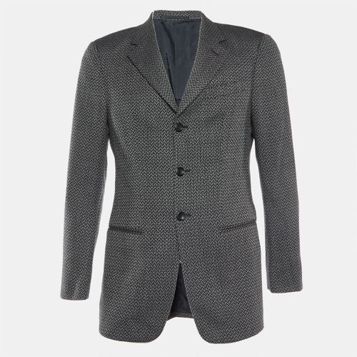 Patterned Wool Single Breasted Blazer S - Armani Collezioni - Modalova