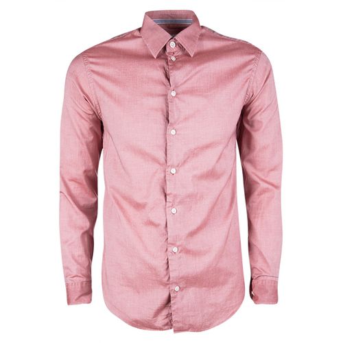 Armani Collezioni Pink Cotton Long Sleeve Button Front Shirt S - Armani Collezioni - Modalova