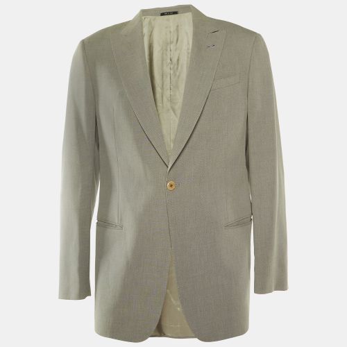 Armani Collezioni Grey Cotton Blend Regular Fit Blazer L - Armani Collezioni - Modalova