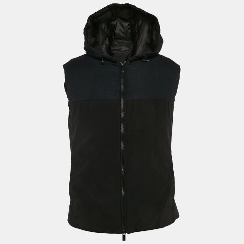 Armani Collezioni Black Synthetic Hooded Sleeveless Down Jacket L - Armani Collezioni - Modalova