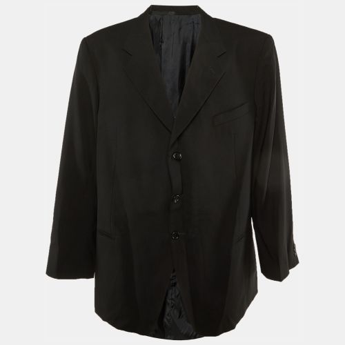Armani Collezioni Black Wool Single Breasted Blazer 4XL - Armani Collezioni - Modalova