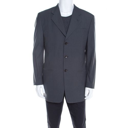 Armani Collezioni Grey Wool Tailored Blazer L - Armani Collezioni - Modalova