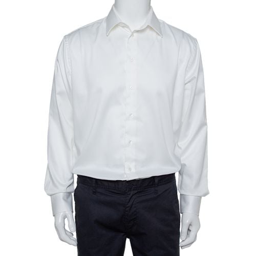 Armani Collezioni White Cotton Button Front Modern Fit Shirt XL - Armani Collezioni - Modalova