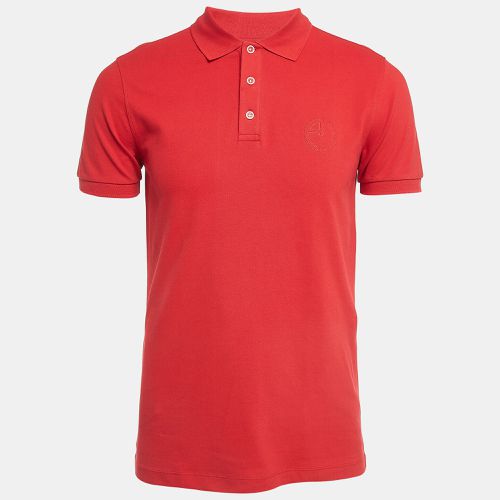 Armani Collezioni Red Logo Embroidery Jersey Short Sleeve Polo T-Shirt L - Armani Collezioni - Modalova